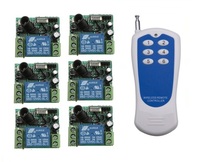 Frete grátis Sem Fio RF sistema de controle remoto 20-200 M 1 (controlador) transmissor + 6 receptor (switch) de 12 V 10A 315 MHZ-433 MHZ