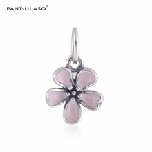 Authentic 925 Sterling Silver Jewelry Charms Beads Fits European Charm Bracelet & Choker Pink Flower Beads Women DIY Jewelry 2024 - buy cheap