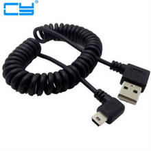Выдвижной зарядный кабель 40 см до 120 см 4 фута USB 2,0 штекер к мини USB 2,0 штекер 90 градусов угол наклона для MP3 MP4 автомобильной камеры 2024 - купить недорого