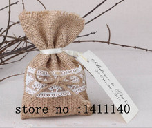 wedding candy bag with DIY laser cut  burlap pouch/ burlap sack/Rustic party Decorations Favors free shipping 2024 - buy cheap