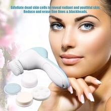 Máquina de lavado Facial eléctrica 5 en 1, limpiador de poros faciales, limpieza corporal, masaje, Mini masajeador de belleza para piel, cepillo de cara, 1 Juego 2024 - compra barato