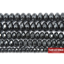 Natural Stone No Magnetic Faceted Rondelle Black Hematite Beads 4x6 5x8 6x10MM 15" Per Strand Pick Size 2024 - buy cheap