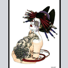 Pegatina de tatuaje temporal a prueba de agua para hombre y mujer, tatuaje de transferencia al agua, gato sin pelo, pez geisha japonés, Tatuaje falso 2024 - compra barato