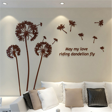 Dandelion New 3d stereo wall stickers acrylic crystal TV backdrop wall art Mural Decals living room bedroom Decorative sticker 2024 - buy cheap
