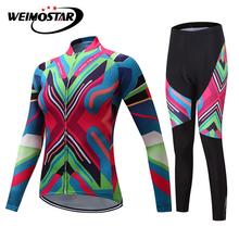 TELEYI Long Sleeve Cycling Jersey Men MTB Winter Bicycle Clothing Sets Quick Dry Ropa Ciclismo Bike Jersey Long Pants Pad Sets 2024 - buy cheap