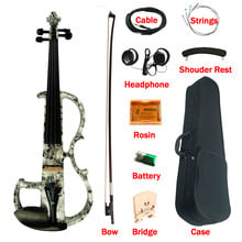 Advanced Electric Silent Art Violin 4/4 Ebony Fittings Skeleton Painted Solid Wood Violino Music Instruments w/ case bow rosin 2024 - buy cheap