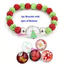 Botones intercambiables de 18mm para joyería, brazaletes y pulseras de Navidad con cuentas de cristal, regalo para joyería a presión, 1 ud., 6 uds. 2024 - compra barato