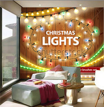 The custom 3D murals,Christmas Lights Decorations Set for Celebratory Design,living room sofa TV wall bedroom wallpaper 2024 - buy cheap