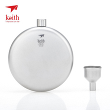 Keith Outdoor Titanium Hip Flask Portable Round Flat Wine Bottle With Titanium Funnel Camping Tableware 2024 - buy cheap