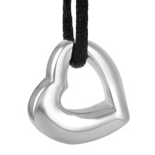 JJ8952 Hollow Stainless Steel Heart Memorial Urn  jewelry to hold cremated remains-Free black Rope For Keepsake Pendant Necklace 2024 - buy cheap