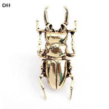 2018 Fashion Jewelry Retro Insects Ring Gold Color Resizable Beetles Finger Rings Personality Design Animal Metal Men women Gift 2024 - купить недорого