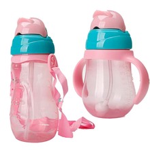 240 330ml Baby Cup Cute Children Learn Drinking Water Straw Handle Bottle Training Drink School Food Milk Bottles 2024 - buy cheap