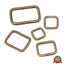 Cinturones de correas de anillo rectangular de Metal, accesorios de bricolaje, surtido de bronce, 50 Uds., 13, 15, 20, 25 y 35 mm 2024 - compra barato