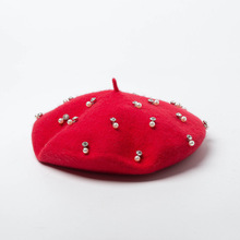 Novo estilo outono inverno lã quente vintage lã feminino boina gorro francês artista chapéu para doce menina chapéus de primavera 2024 - compre barato