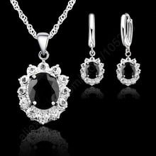 Elegant Woman Wedding Engagement Necklace Earring Jewelry Sets 925 Sterling Silver  Cubic Zirconia Crystal Good Quality 2024 - buy cheap