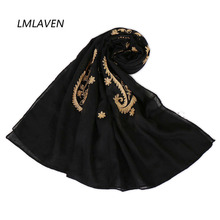 new winter scarf cotton scarves cashew embroidered Muslim hijab womens floral shawl wraps big size bandana pashmina 20pcs/lot 2024 - buy cheap