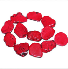 Suelta perlas 20x35mm rojo piedra howlita rebanada piedra libre de 40cm/16 pulgadas exagerar piedra 2024 - compra barato