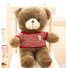 Stuffed animal Teddy bear red stripes cloth bear about 23 inch plush toy 60 cm bear throw pillow doll wb525 2024 - buy cheap