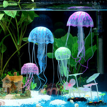 Силиконовая искусственная Медуза с ярким сияющим эффектом, украшение для аквариума, яркое украшение 2024 - купить недорого