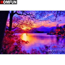 HOMFUN Full Square/Round Drill 5D DIY Diamond Painting "Sunset view" 3D Diamond Embroidery Cross Stitch Home Decor A19010 2024 - buy cheap