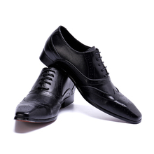 Homens Simples Clássico Derby Sapatos sapatas Dos Homens de Negócios Vestido Formal Preto Elegante Suave 2024 - compre barato