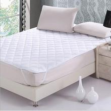 one piece white quilted mattress  Pad with filling single double queen king mattress cover also quilted fitted sheet 2024 - buy cheap