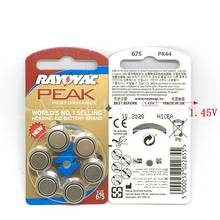 60 PCS NEW Zinc Air 1.45V Rayovac Peak Zinc Air Hearing Aid Batteries 675A A675 675 PR44 Free Shipping! Hearing Aid Battery 2024 - buy cheap