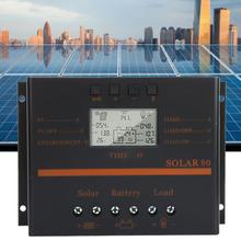 80A 12V 24V Solar Charge Controller PWM Auto Solar Panel Charge Regulator with LCD Display USB 5V Output 2024 - buy cheap