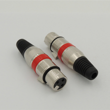 Cabo de áudio de 3 pinos xlr, conector de cabo de áudio e microfone, conector fêmea vermelho com 10 peças 2024 - compre barato