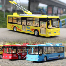 Modelo de eletrônio de alta simulação, miniatura de ônibus em liga escala 1:50, modelo de metal fundido, som e veículo de brinquedo leve, frete grátis 2024 - compre barato
