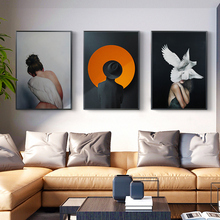 Moda moderna figura pintura da lona cartaz e impressão sala de estar quarto decoração escritório arte da parede fotos decoração para casa 2024 - compre barato