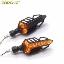 ZORBYZ Motorcycle LED Turn Signal light Smoke Flowing Water Indicators Blinkers  For Suzuki Kwasaki Honda Sport Street Bike 2024 - buy cheap