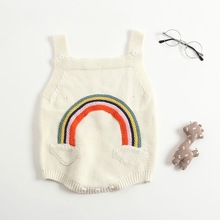 Newborn Baby Knitted Clothes Kids Rompers For Girl Rainbow Sleeve Infant Jumpsuit Baby Boy Cotton Fleece Romper 2024 - buy cheap