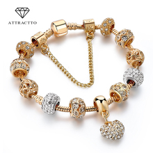 Attrattto Роскошные хрустальные браслеты и браслеты с сердечками, золотые браслеты для женщин, ювелирные изделия, браслет Sbr170020 2024 - купить недорого