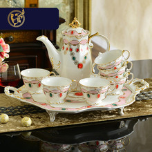 Bone China Gem Tea Set Diamond Drinkware Ceramic Coffee Cup Mug with Teapot Tray Gift Box Free Shipping 2024 - buy cheap