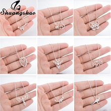 Shuangshuo Animal Dinosaur Pendant Necklaces For Women Stainless Steel Long Necklace Chain Choker Collier Femme Collares 2024 - buy cheap