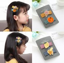 Cute 4pcs/lot Child kids girls hair accessories Embroidered fruit ice-cream hair clips toddlers barrette headwear headdress 2024 - buy cheap