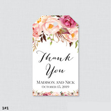 120PCS Custom name Wedding Favor Gift Tags Pink Floral Favor Tags for Wedding Personalized Wedding Gift Tags Thank You Tag 2024 - buy cheap
