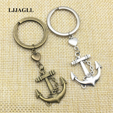 5pcs/lot Handmade Keychains Vintage Anchor Charm Metal Zinc Rudders Charms Compass Boat Key Chains Diy Jewelry Make AYSQ110 2024 - buy cheap