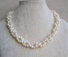 Collar de perlas de agua dulce 100%, joyería perfecta para mujer, hecho a mano, Color blanco, 16-20 pulgadas, 6-7mm 2024 - compra barato