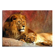 Two lions 55x40cm New 100% Full Area Highlight Diamond Needlework Diy Diamond Painting Kit 3D Diamond Cross Stitch Embroidery 2024 - buy cheap