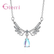 Elegant Cubic Zircon Butterfly Pendant Necklaces 925 Sterling Silver Jewelry For Women Girls Water Drop Choker 2024 - buy cheap