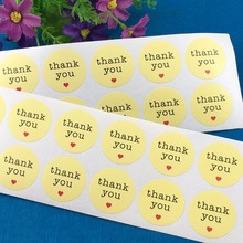 Pegatinas de sellado para joyería/caja/regalo, etiquetas de papel adhesivas con círculo amarillo impreso "THANK YOU", 3cm, 300 unidades/lote 2024 - compra barato