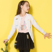 2019 г. Кардиган для девочек, свитер осенне-весенние вязаные свитера с вышивкой для маленьких детей, куртки пальто для маленьких девочек 2024 - купить недорого