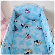 Promotion! 6PCS Cartoon baby crib bedding set for boy bumper bed around (bumpers+sheet+pillow cover) 2024 - buy cheap