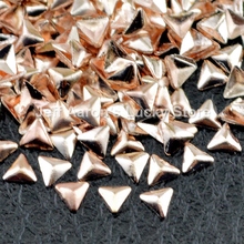 500PCS 2mm triangle champagne gold metal nail art decorations studs beauty manicure nails accessoires supplies tools 2024 - buy cheap