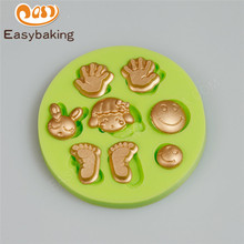 Round Silicone Mold Cute Rabbit and Girl Heads Hands and Feet Shaped Handmade Chocolate Molds DIY Cake Mould 2024 - buy cheap