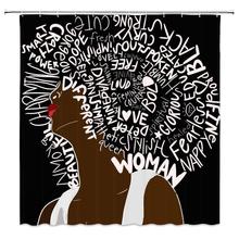Cortina de ducha de estilo africano para mujer, cortina de baño de arte africano con 12 ganchos 2024 - compra barato