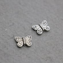 Piezas metálicas de mariposa de Boutique, accesorios para bricolaje, diseño de joyería de 10x14mm, accesorios para hacer componentes, Placa plateada, 10 Uds. 2024 - compra barato