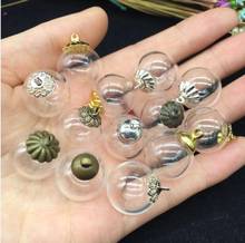 5sets 16mm Glass wishing bottle globe bubble 8mm cap set DIY Glass vial pendant necklace jewelry glass bottle dome cover charms 2024 - buy cheap